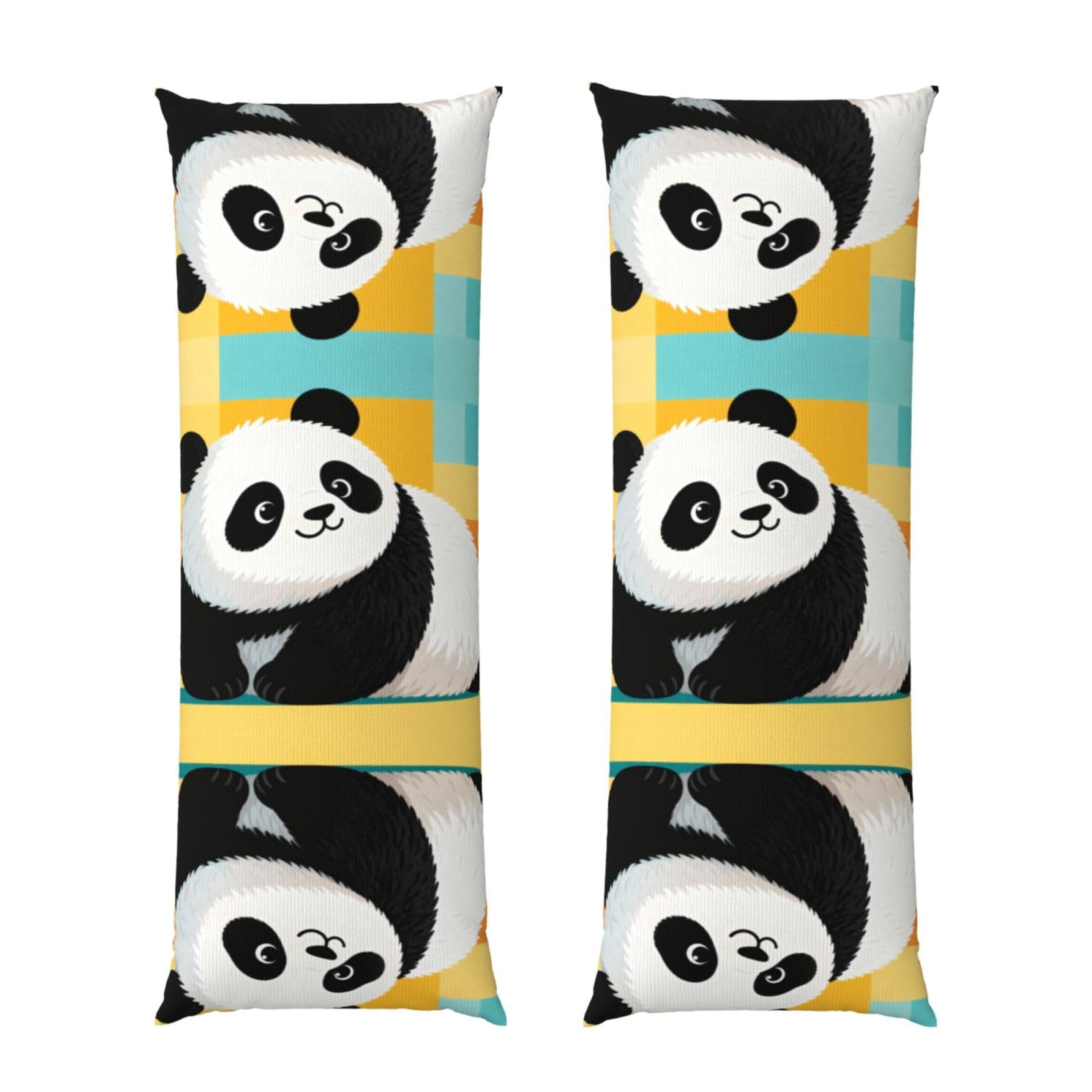 Panda Body Pillowcase 20x60-Ultra Soft Plush Long Pillow Cover with Hidden Zip for Sleeping