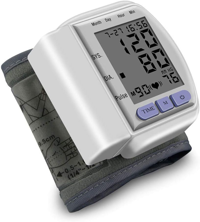 Guoyajf Monitor Automático De Presión Arterial con Pantalla Grande Estuche Portátil Latido Cardíaco Irregular BP Y Muñequera Ajustable Monitoreo De Salud