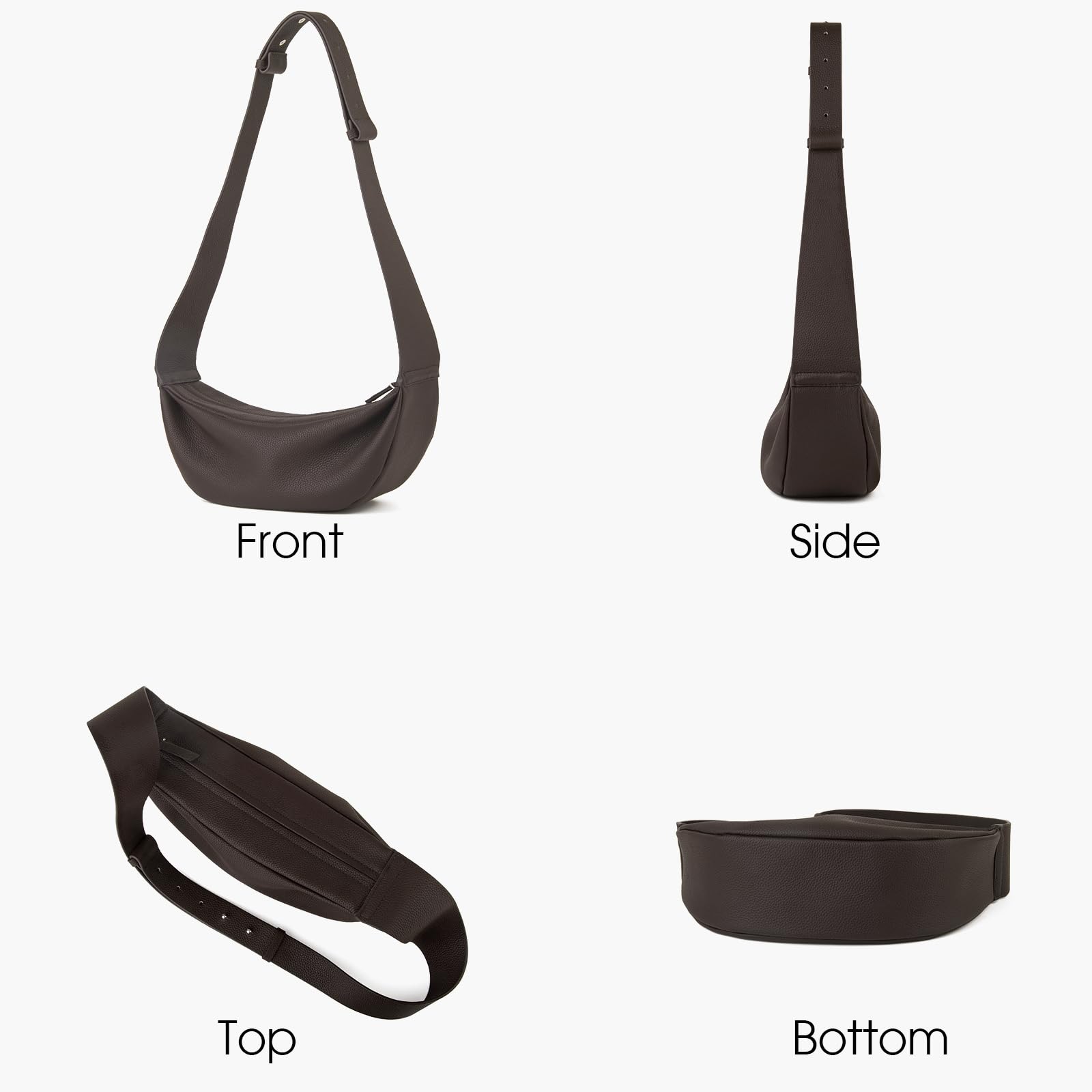 DONNAIN Torby na ramię z prawdziwej skóry crossbody damskie, minimalistyczny styl, na co dzień, torby na klatkę piersiową z szerokim paskiem