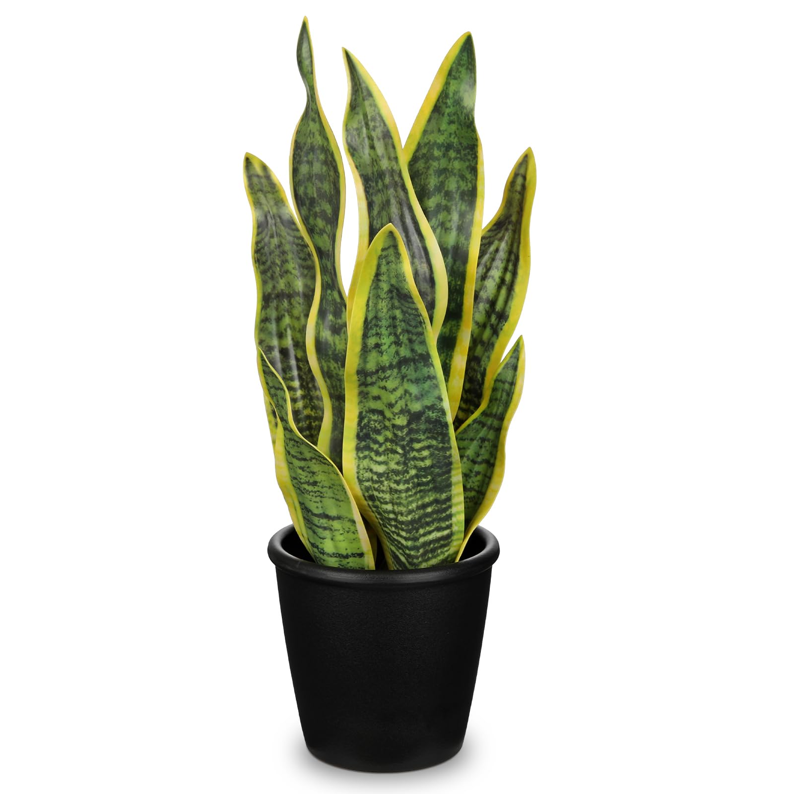 Oairse Pianta artificiale di serpente in vaso, 42 cm, pianta finta Sansevieria per interni, pianta finta in vaso per casa, ufficio, bagno, camera da letto, soggiorno, decorazione