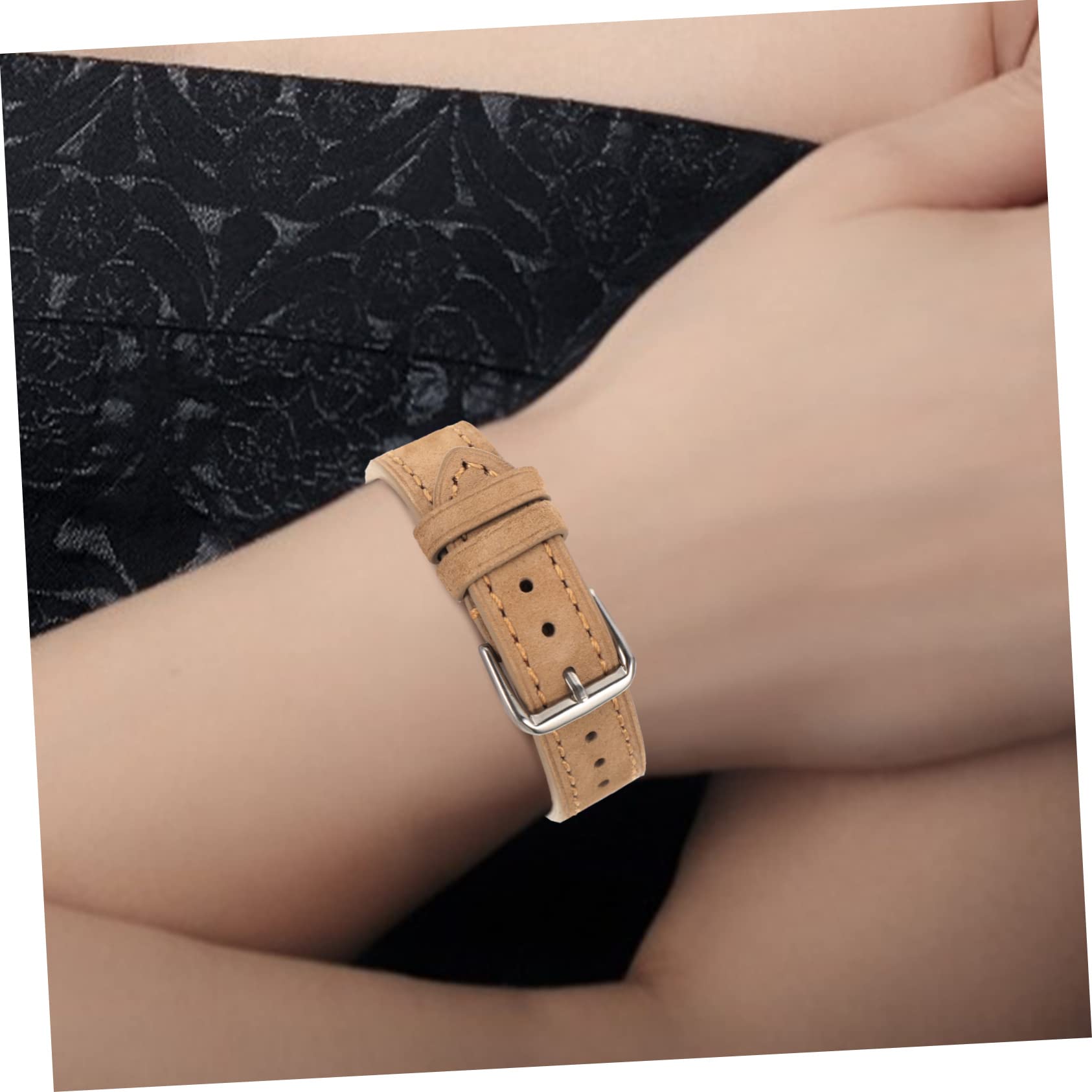 jojofuny Miękki Zamszowy Pasek Skórzany Pasek Z Mechanizmem Szybkiego Uwalniania Regulowane Akcesoria Do Smartwatcha Odporny Na Zużycie Pasek Correa Para Hombre Dla Mężczyzn Części Do