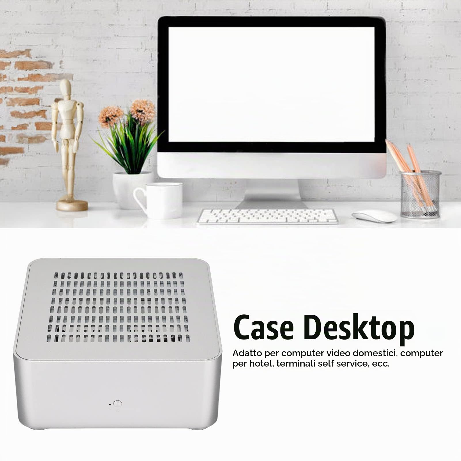Bewinner Mini ITX Gaming Chassis, Small Form Factor Premium ITX Computer Gaming Case, HTPC Case Dotato di Una Ricchezza di Fori di Espansione