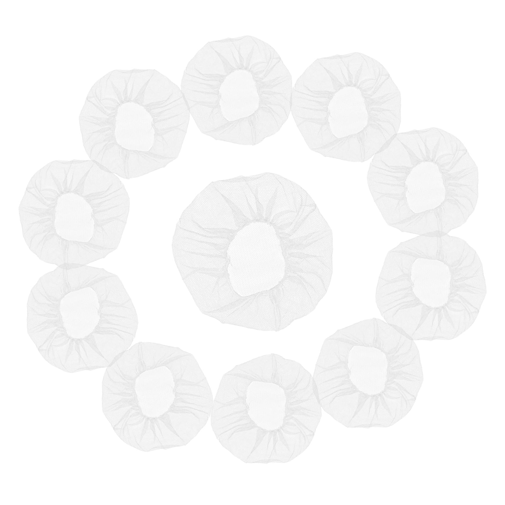 Baluue 100 Pcs Disposable Nylon Mesh Cap Universal Hairnets for Men and Women Kitchen Work Factory White Inches