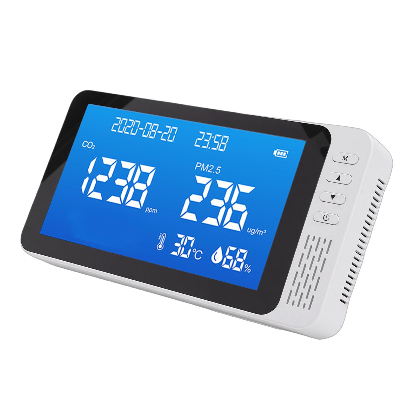 Socobeta Misuratore di qualità Dell'aria 6 in 1 Misuratore di umidità della Temperatura CO2 PM2.5 per Portatile Compatto a Casa e in Ufficio