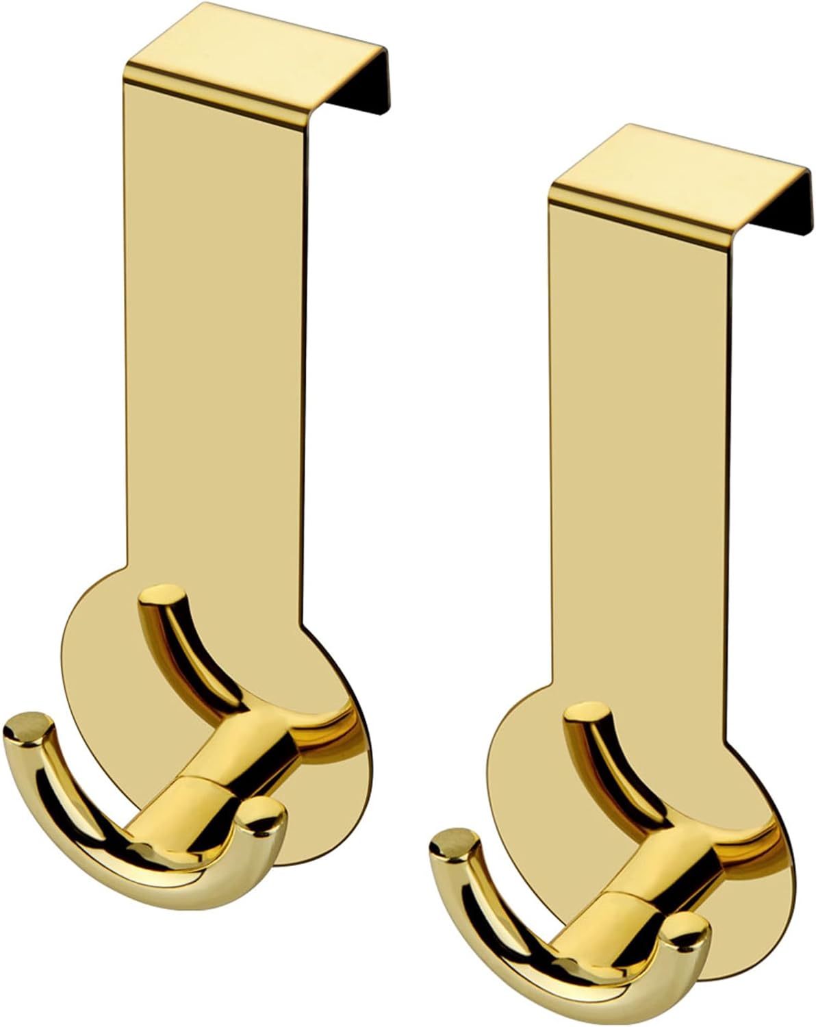 Door Hooks Bathroom Removable Towel Hooks 2 Pcs of Stainless Steel Coat Hooks Kitchen, Bedroom and Office Utility Door Hooks (Golden)