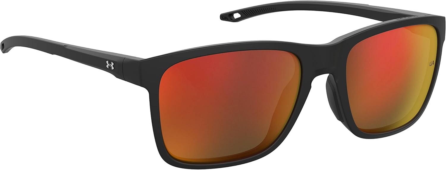 Under Armour Boys Youth UA Hustle Jr. Shield Sunglasses, Black, 56mm, 18mm