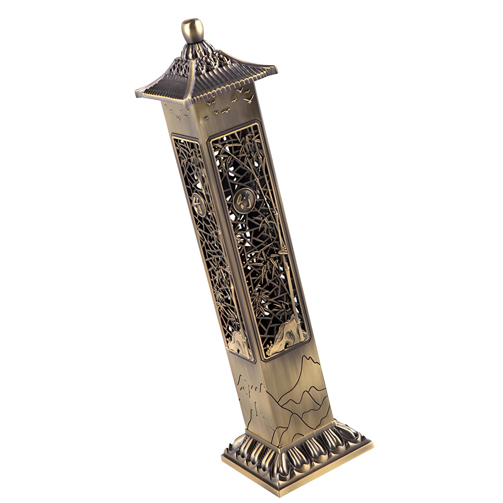 Metal Hollow Vertical Incenses Burners with Cultural Motifs Oriental Censers for Gift and Collection Decoration Fengshuis Scented Stove