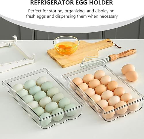 Miniatura 4 de SOLUSTRE Cajones de almacenamiento para refrigerador, cajones de almacenamiento de huevos, contenedores de alimentos frescos para congelador,