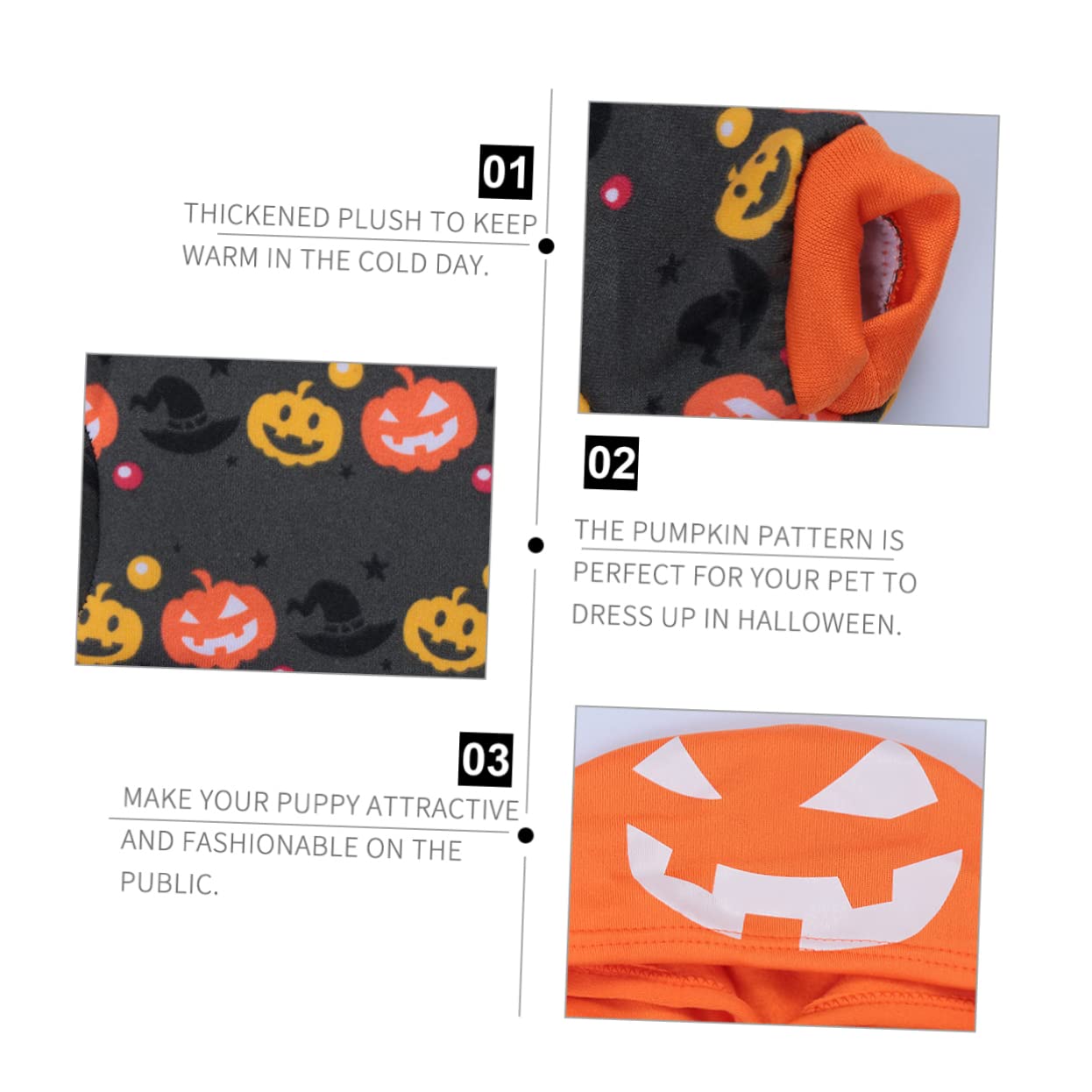 Didiseaon 3 Pz felpa di halloween per cani da compagnia felpa con cappuccio alla moda vestiti per cani di piccola taglia costume da compagnia vestiti divertenti da cucciolo