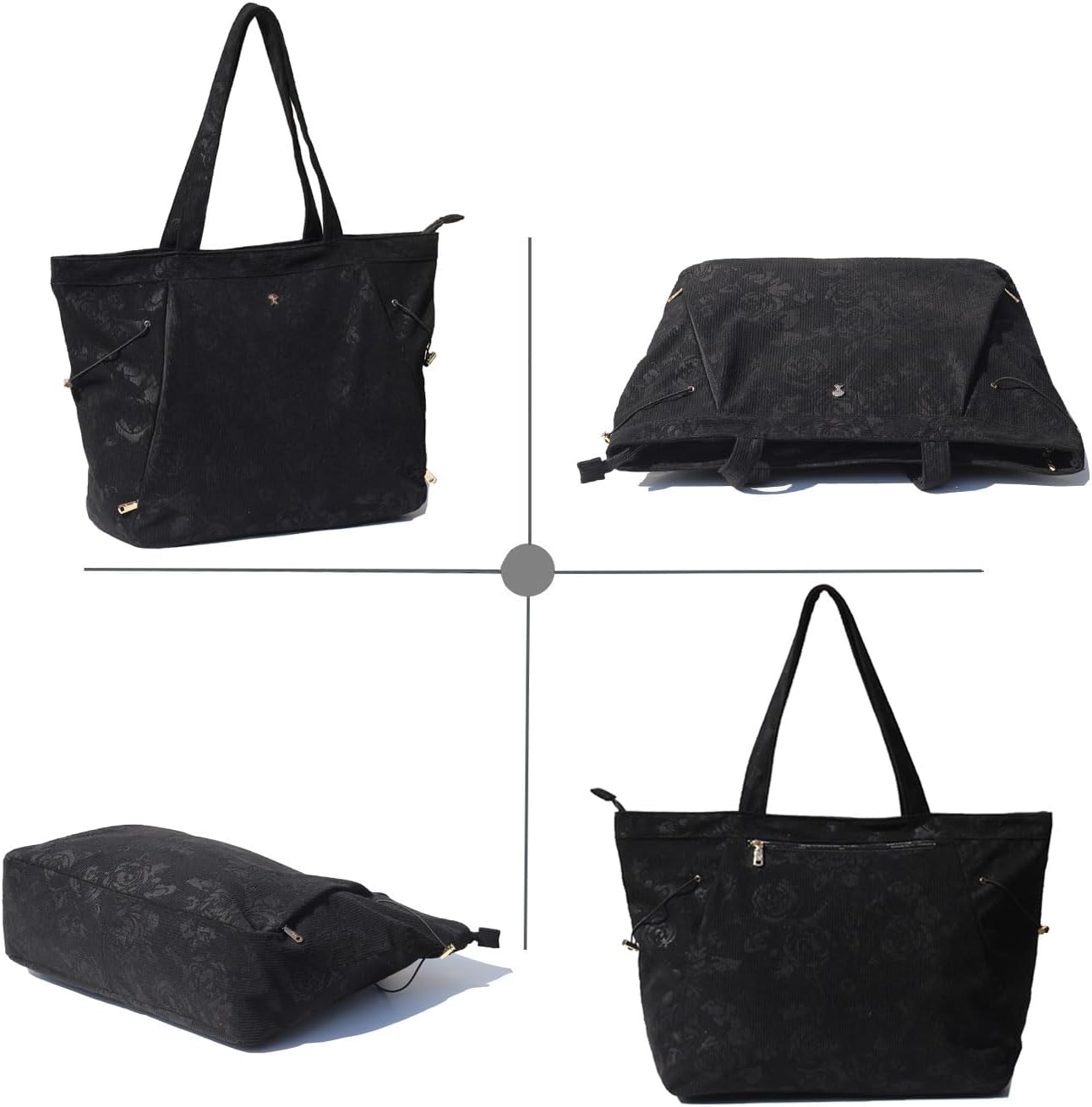 ESVAN Corduroy Yoga Tote Bag Gifts for Women Drawstring Yoga Mat Bag for Office Workout Travel Carryall Pilates Gym - Image 7