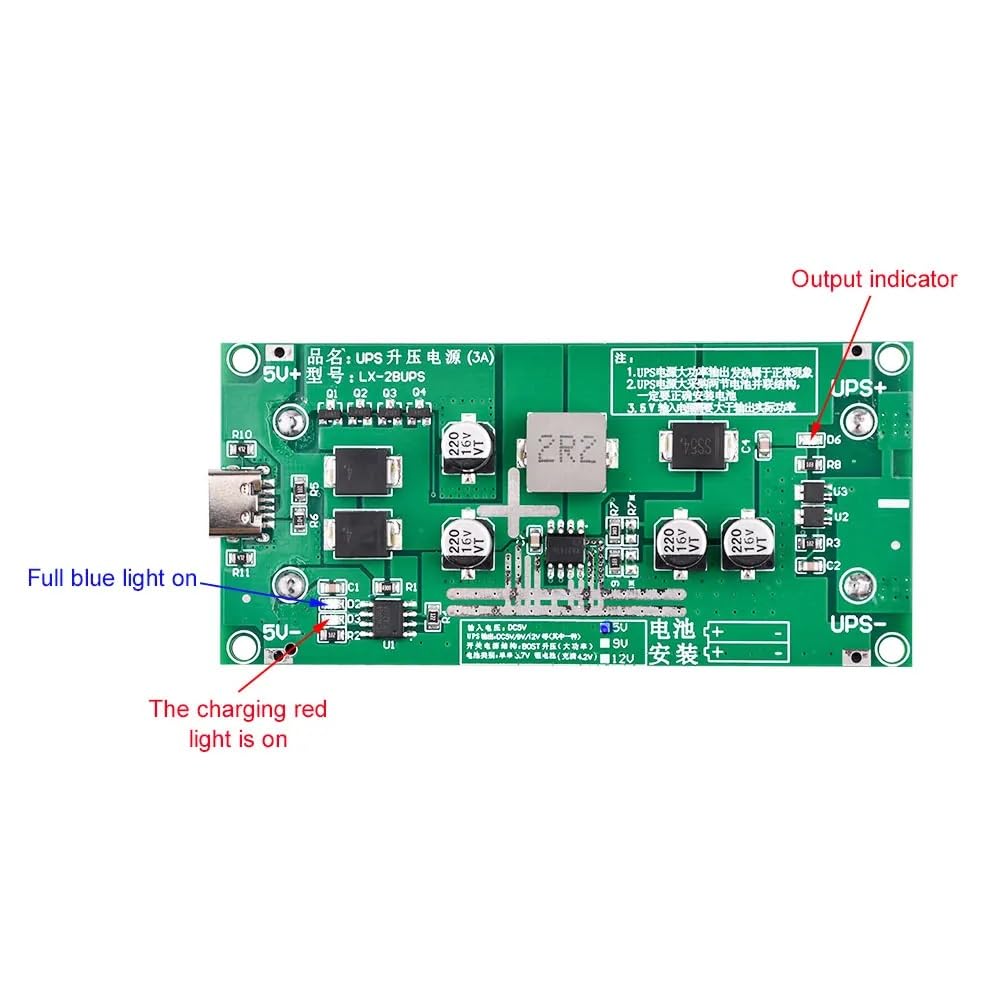 1 szt. 5V 3A 18650 UPS zasilacz bezprzerwowy ładowarka baterii litowej Type-C USB