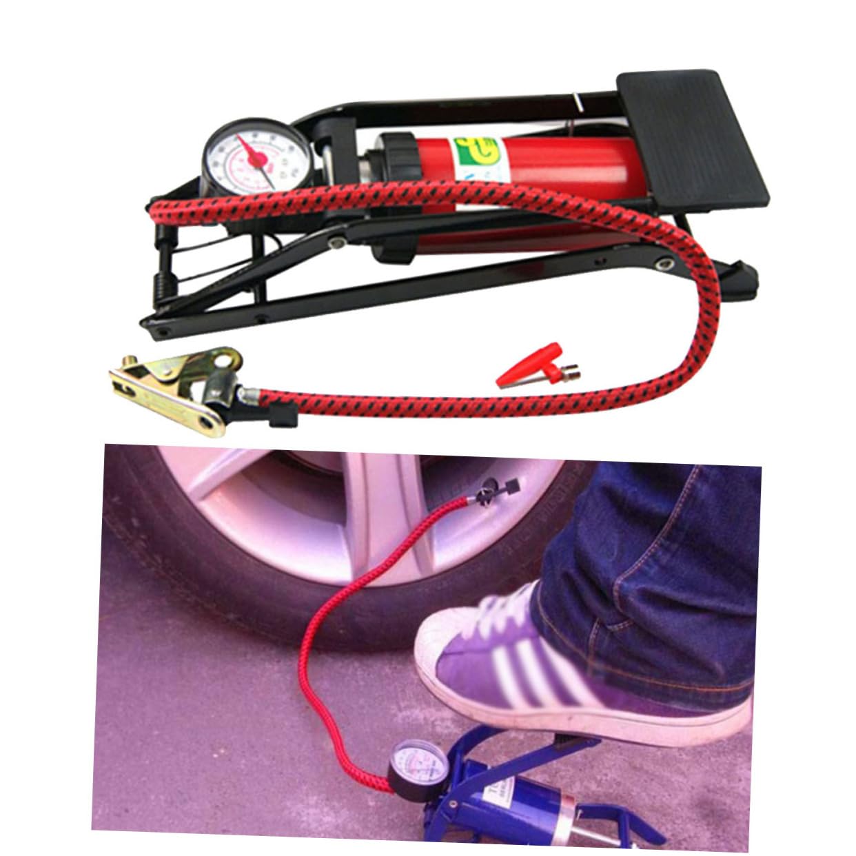 Yardwe Pompa Gonfiabile Portatile per Auto Biciclette e Alta con e Valvole Multifunzionali per Barche Gonfiabili e Letti Inflabili