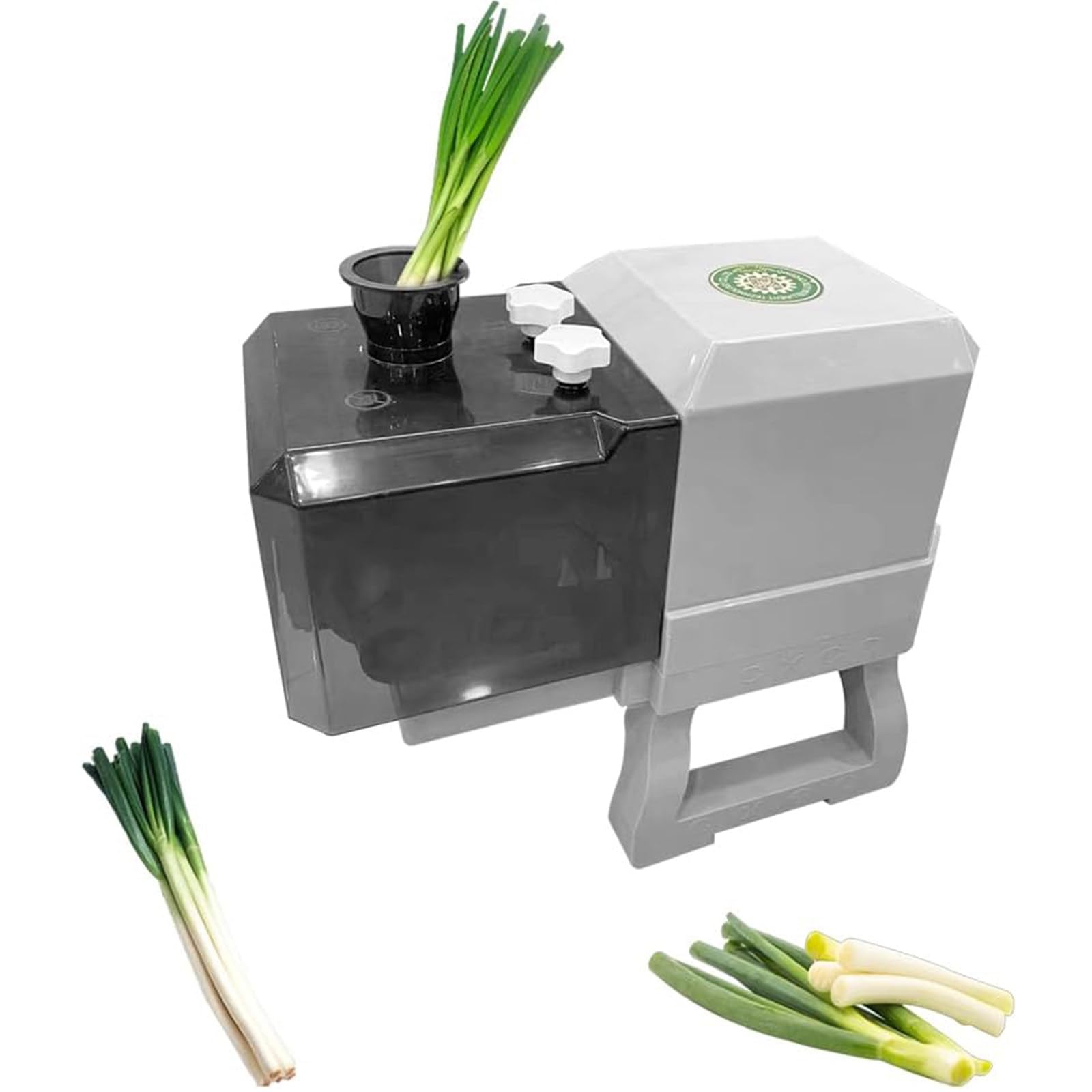 Affettatrice Professionale per Cipolle,Affettatrice Elettrica per Sedano,Diametro Lama 1,5/1,8/2,3 Mm,Diametro del Portello Alimentazione 3.5 Cm per Cipolle Verdi Casa E Ristorante 2.3mm
