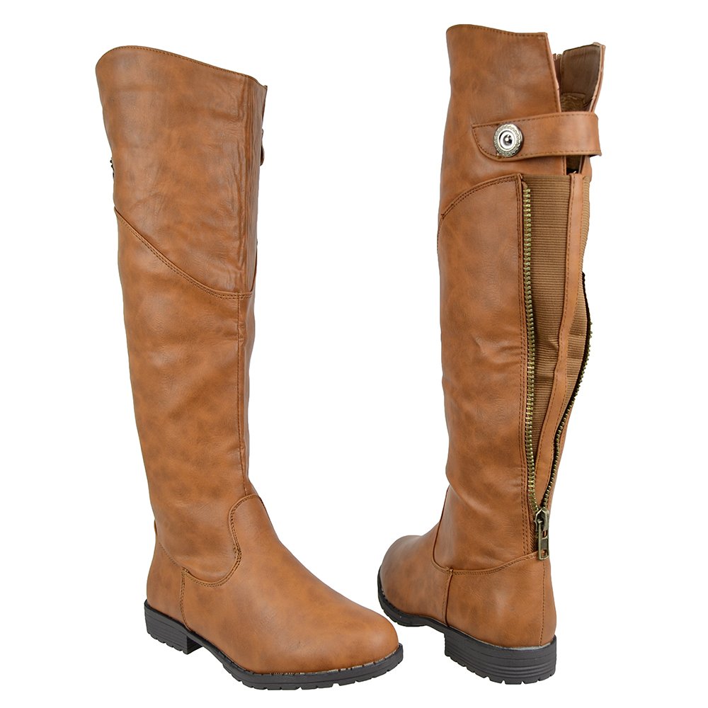 Womens Knee High Boots Over The Knee Button Accent Comfort Shoes