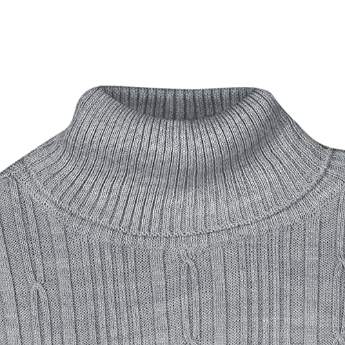 Image of Fabnest Kids Unisex Winter Acrylic Grey Cable Self Design HGH Neck Sweater