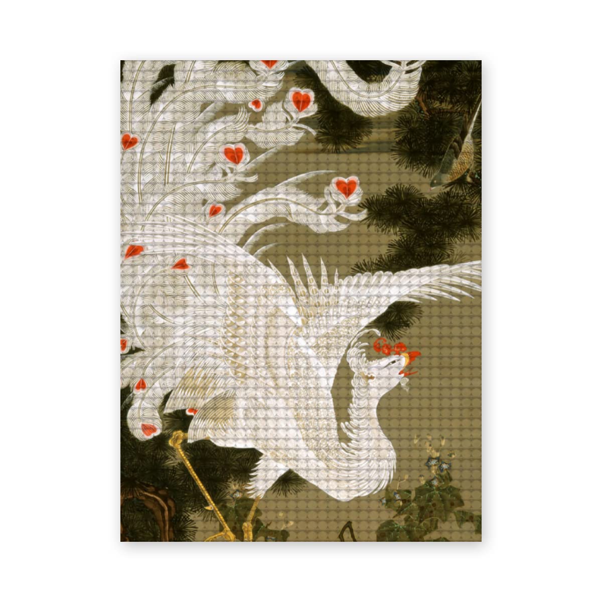 ダイヤモンドアート 伊藤若冲 モザイク 伊藤若冲 花鳥魚図押絵貼屏風