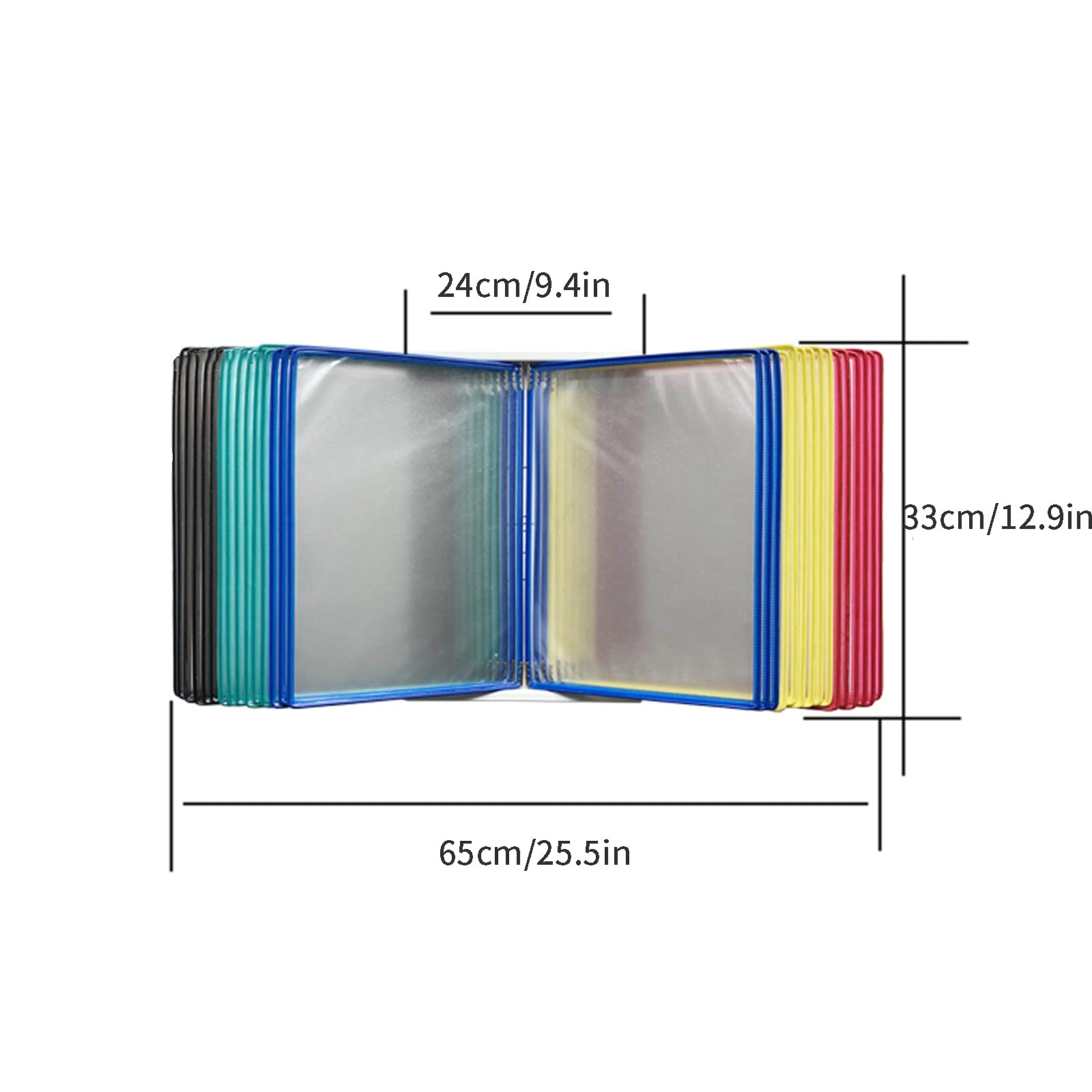 PROPFE Sistema de visualización montado en la Pared, Carpeta de 30 páginas, Utilizado para Mostrar catálogos de tamaño A4/Archivos de Taller/menús, etc., abigarrado (Color : Multicolor)