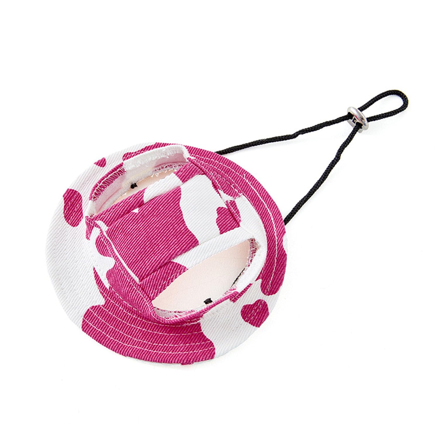 Dog Round Hat,Pet Outdoor Visor Bucket Hat,Adjustable Round Brim Dog Princess Hat for Cat Puppy Small Dog_S(Pink White)