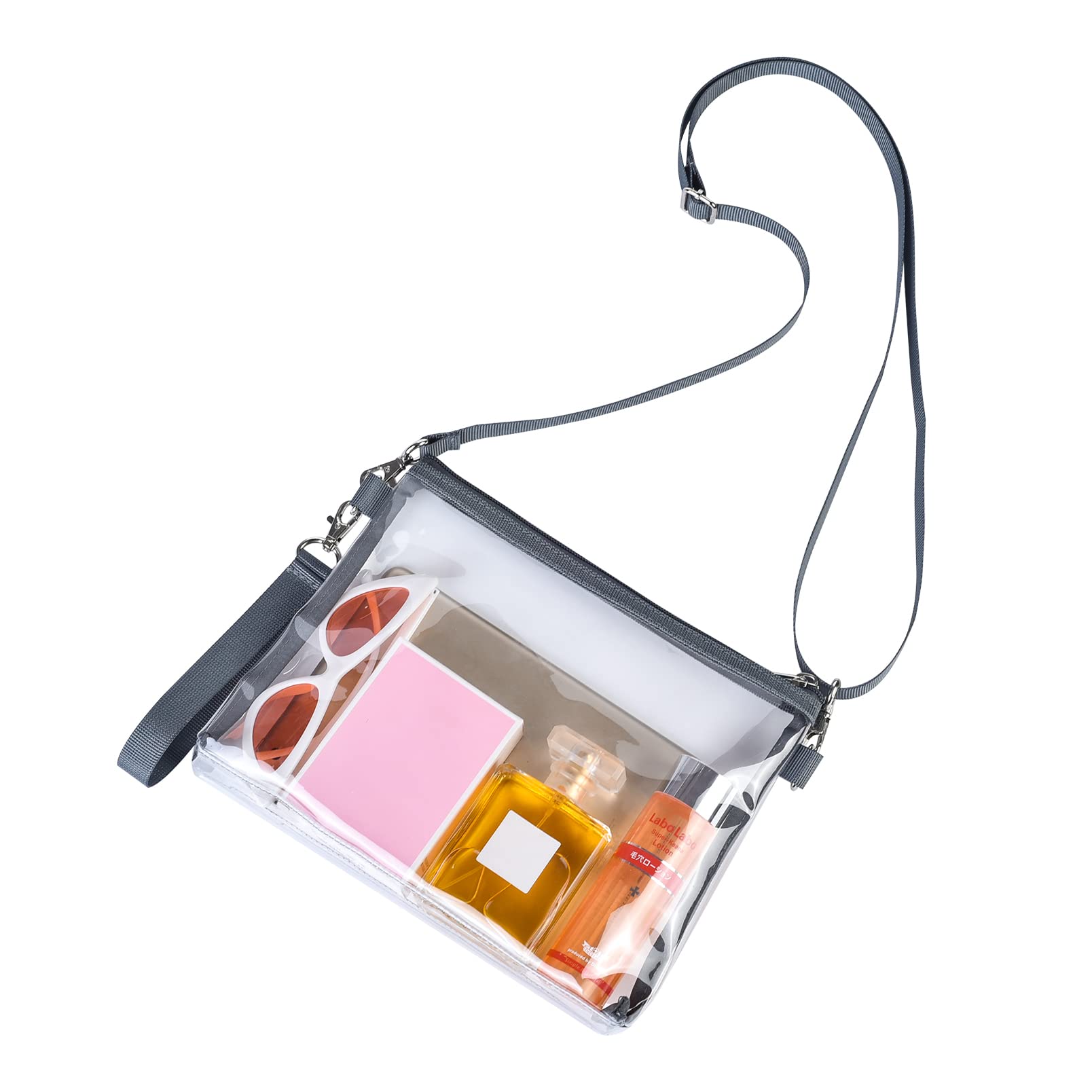 BageniusClear Purse Stadium Approved Clear Bag with Removable Straps for Work Sporting Events and Concert