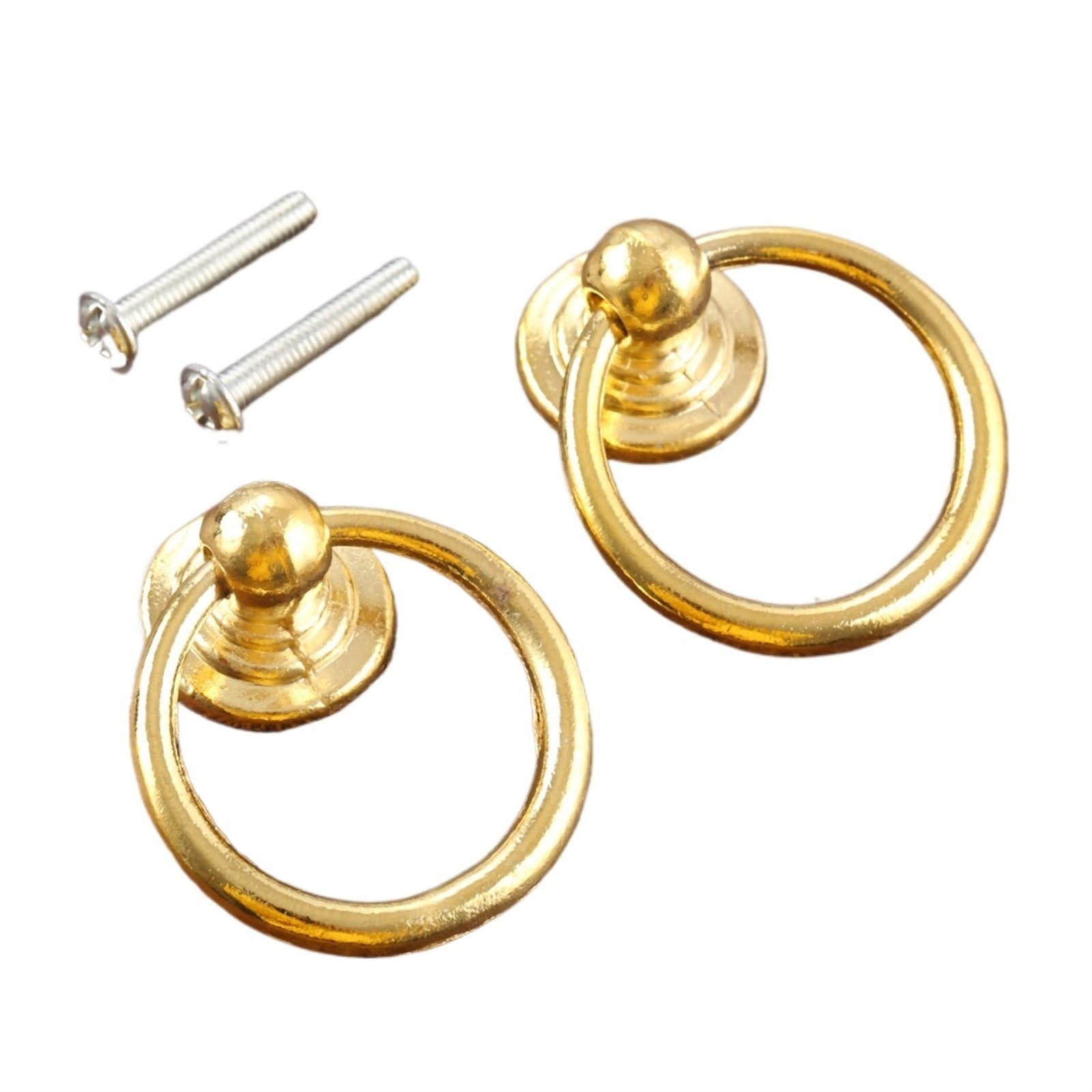 BIVOO 2pcs Cupboard Drawer Door Jewelry Wood Box Ring Knob Antique Gold Cabinet Knobs And Handle Furniture Handle With Screws(22x41mm)