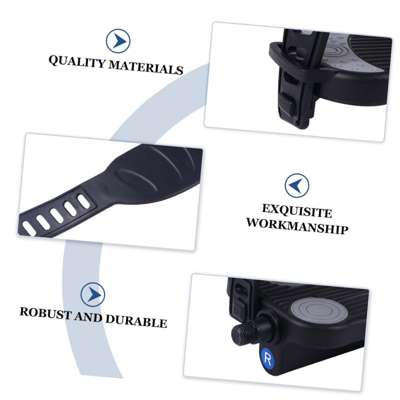 Pedales de Bicicleta Estática Fabricados en Plástico Resistente Abrasión con Correas Ajustables Modelo con Varios Estilos Compatibles con Bicicletas de Carretera y Montaña