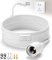 Vista 8 de Cable de luz colgante con portalámparas, extensión UL de 12 pies cable de luz colgante con portalámparas E26, interruptor de encendido/apagado