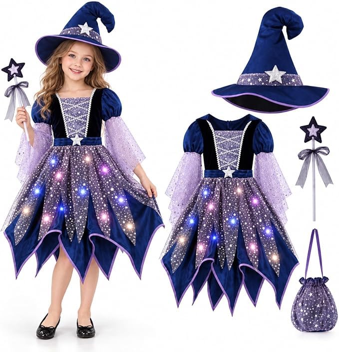 Disfraz Halloween Niña Bruja — Vestido de Lentejuelas