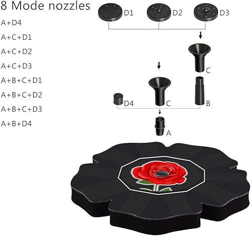 Miniatura 4 de Fuente solar no necesita batería, fuentes solares de baño para pájaros, fuente solar para baño de pájaros, al aire libre, estanque, pecera y