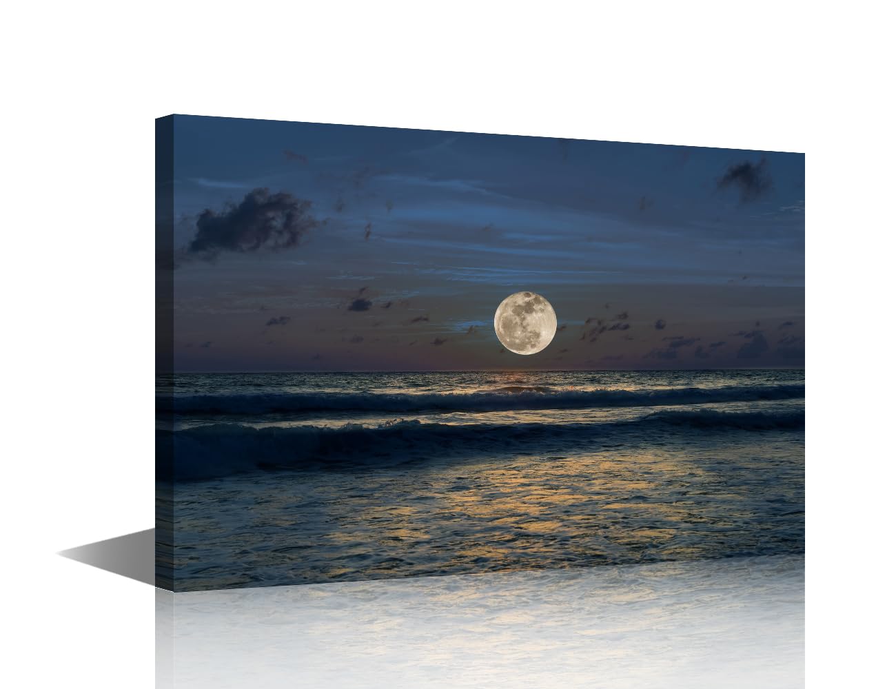 Skyline Hd Photography Photo Canvas Wall Art Moonscape Modern Abstract Artistic Background Picture Print on Canvas for Home Office Decoration Framed Ready to Hang 1 Panels 18x12in