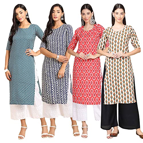 Image of Pinkmint Women's Crepe Digital Print Straight Kurta