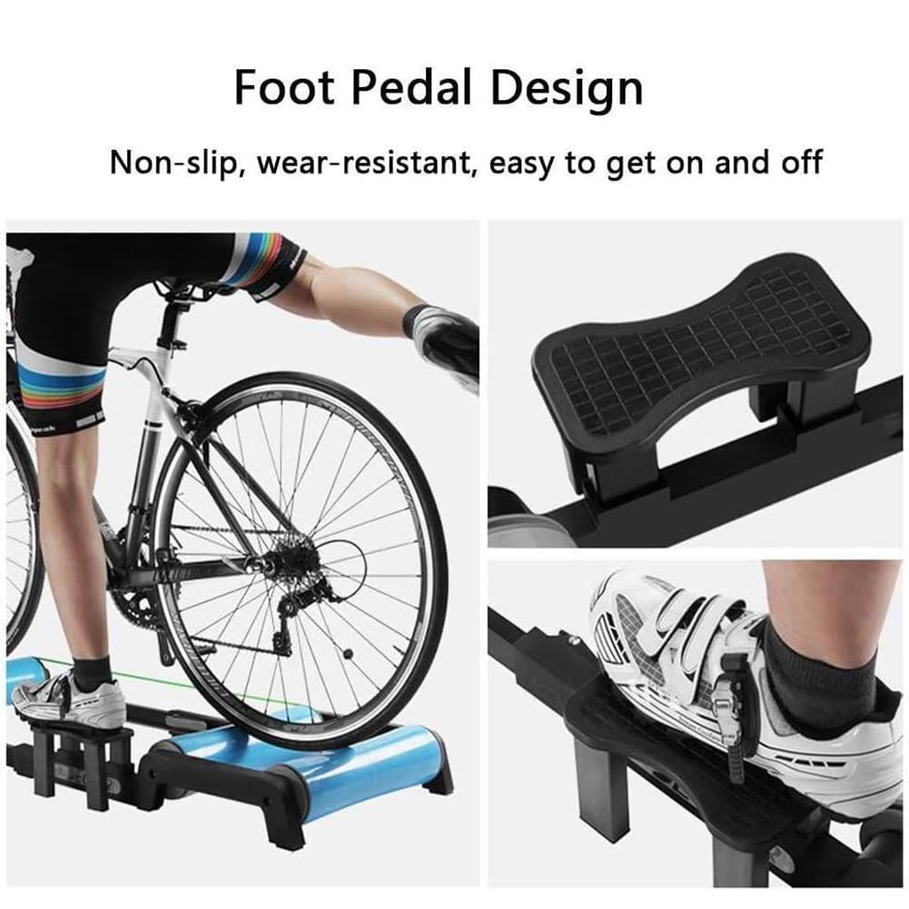 Rullo per Bici, Bicicletta da Interno Blu per Ciclismo, Rullo per Bici per Allenamento Professionale, rulli per Bici Pieghevoli, Attrezzi per Bici da casa per Il Fitness per MTB da 24"-29"