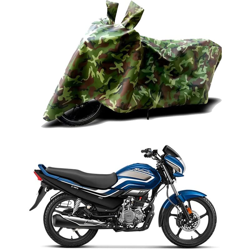 Image of 100% Water Resistant Bike Scooty Two Wheeler Body Cover Compatible for Hero Super Splendor Disc /UV-Rays /Heat Protection /Birds Dropping /Scratchproof /Dust Proof /Waterproof /All [Green MJ]