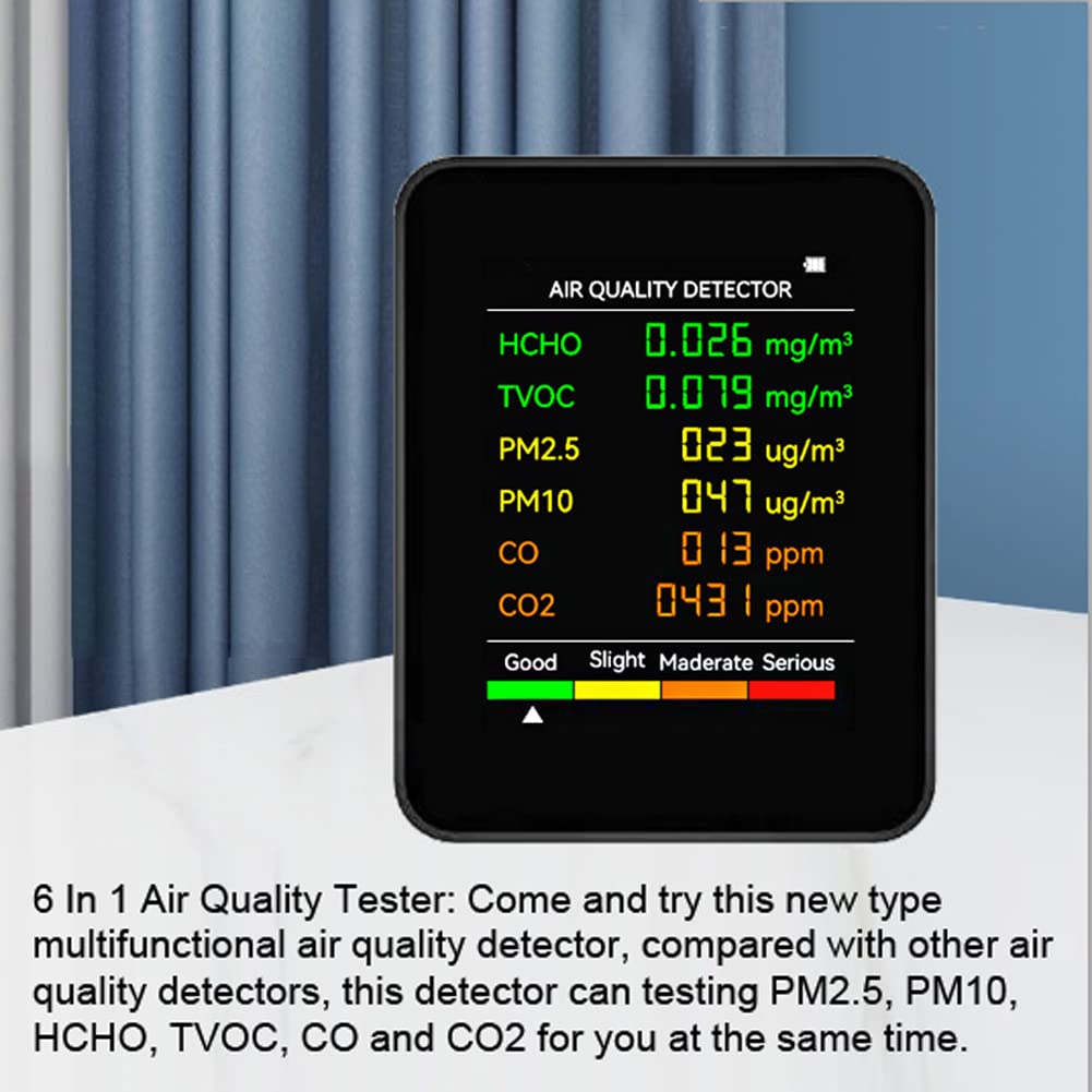 Amazon.co.jp: 6 In 1 PM2.5 PM10 HCHO TVOC COCO2多機能空気品質検出