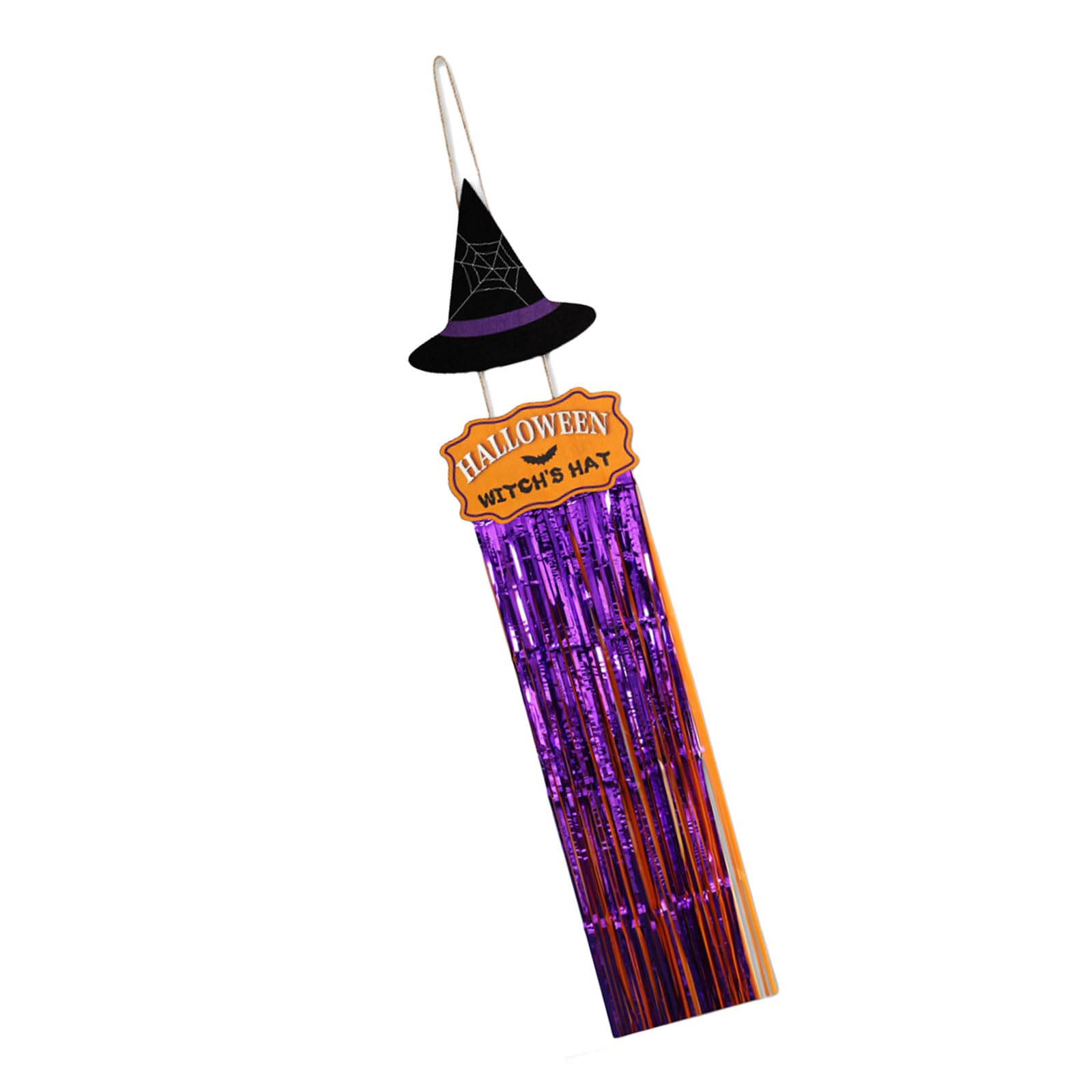 Kalttoy D Woo Sign With Tassels Halloween Ecoration Front Oor Hanging Plaques Ornament With Bat Witch Pattern For Home Ecors Halloween Hanging Plaques