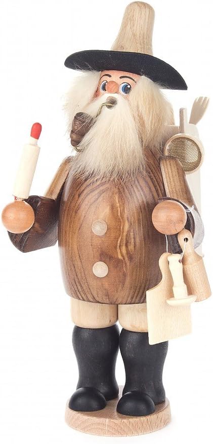 German Incense Smoker Woodwork salesman - 24,5cm / 10 inch - Dregeno Seiffen