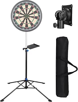 Portable Dart Board Stand, Height Adjustable Free Standing Dartboard Tripod with Bracket Holder, Professional Darts Display Rack with four Legs for Outdoor and Indoor