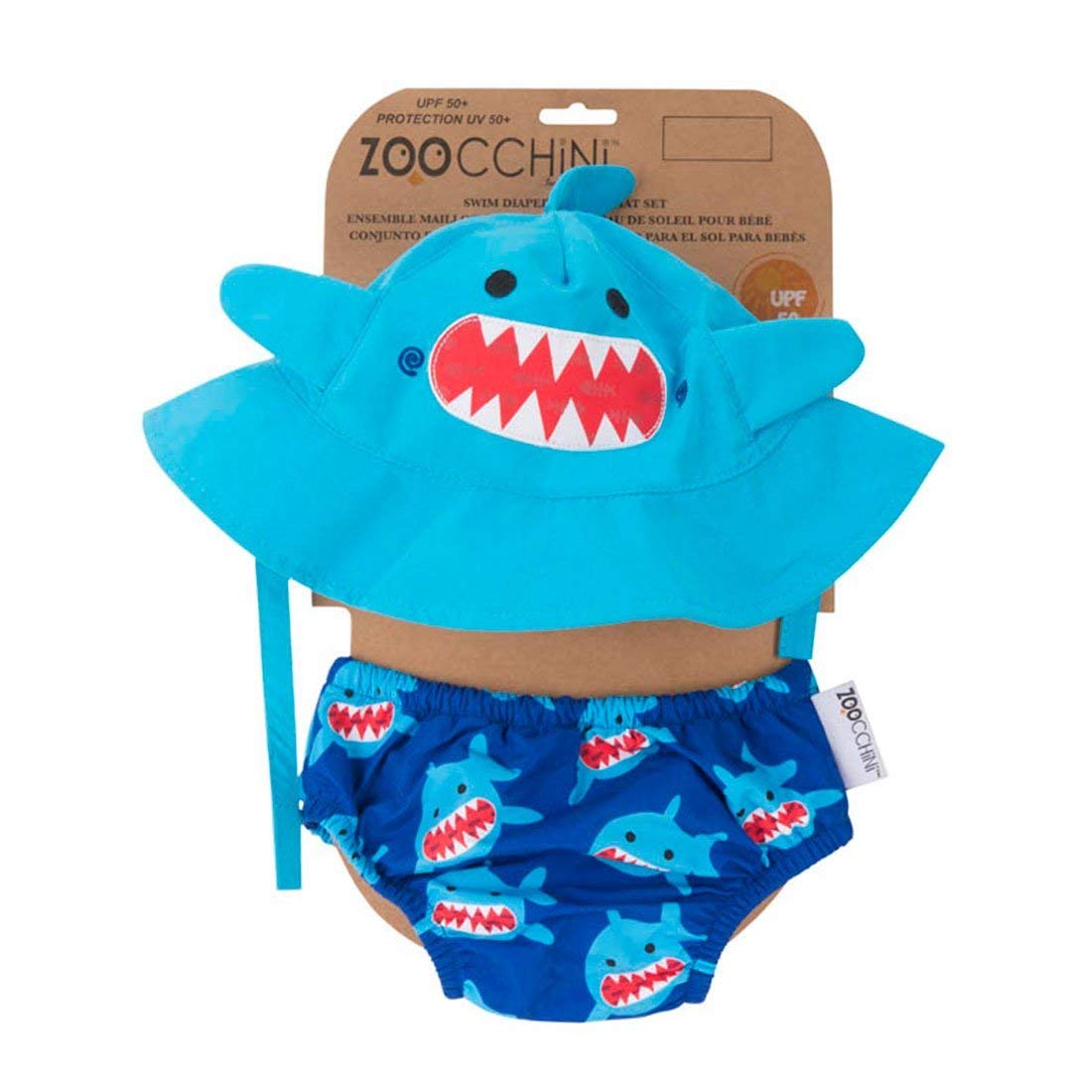 Zoocchini Zoocchini maillot/sombrero, diseño de tiburón S (3 – 6 meses)