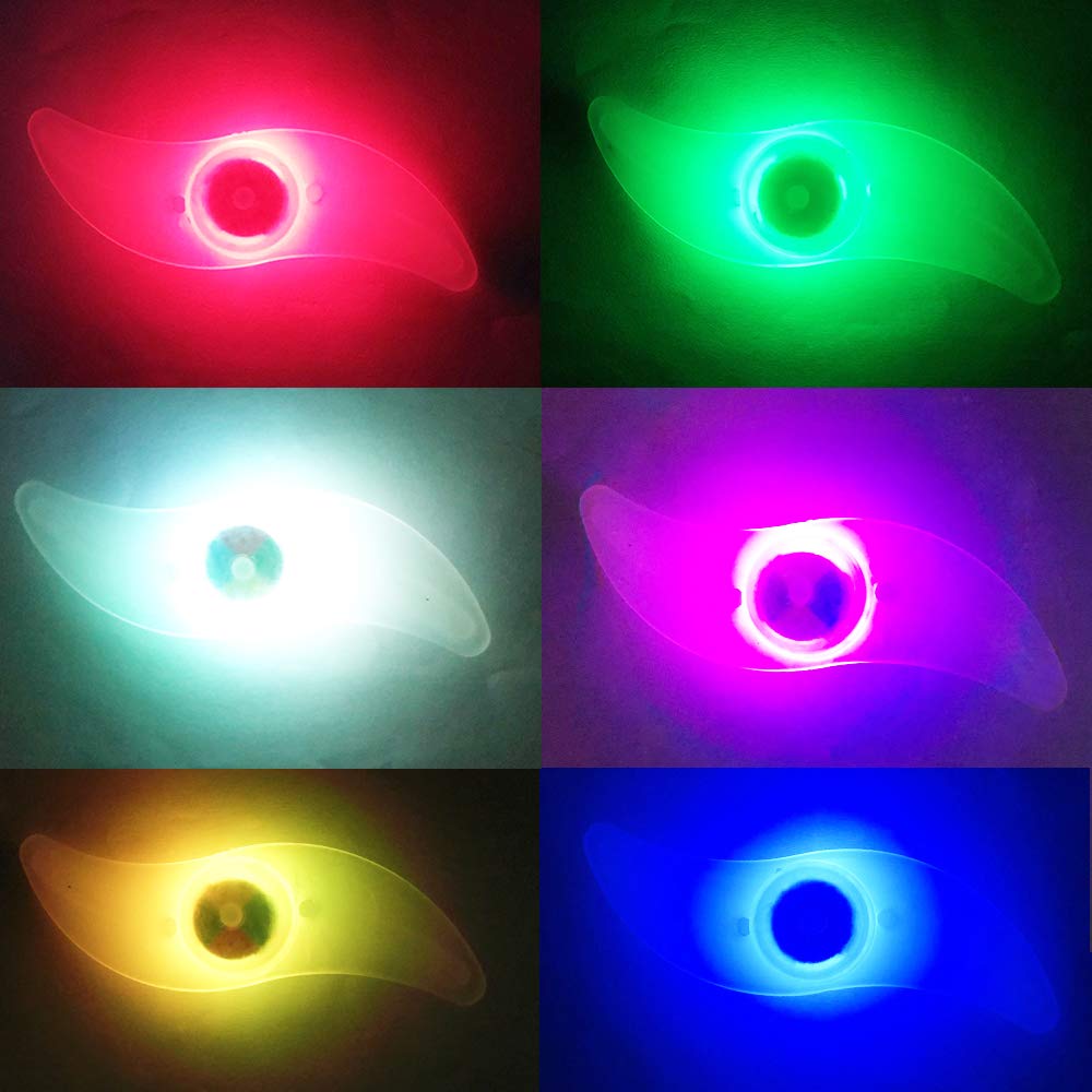 Set di 4 luci per ruota da bicicletta rosse, impermeabili, a LED, con 3 modalità di lampeggiamento, per mountain bike, per adulti e bambini