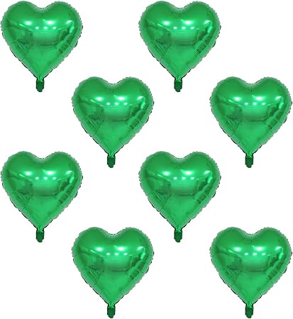 Amazon 風船 バルーン ハート型 アルミバルーン 8個 セット ハート 34cm バルーン8個セット グリーン 風船 バルーン おもちゃ