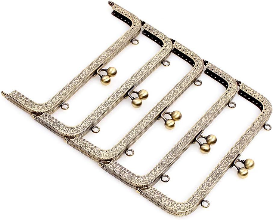Meta Purse Frame Kiss Clasp Lock Squared Design Bag Clutch Frame DIY Craft 5PCS 15X5.5CM
