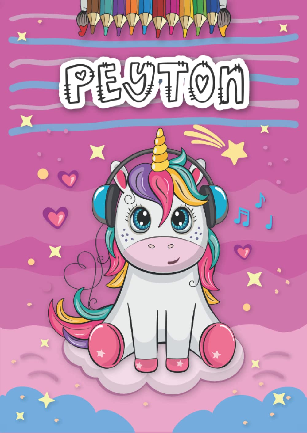 Peyton: Personalized Coloring Book for Peyton | Theme: Unicorn | Birthday gift for girl, daughter ... | Ages: 4-8 | 25 unicorn designs with name Peyton, Large size A4 (ca. 8.5 x 11 inches)