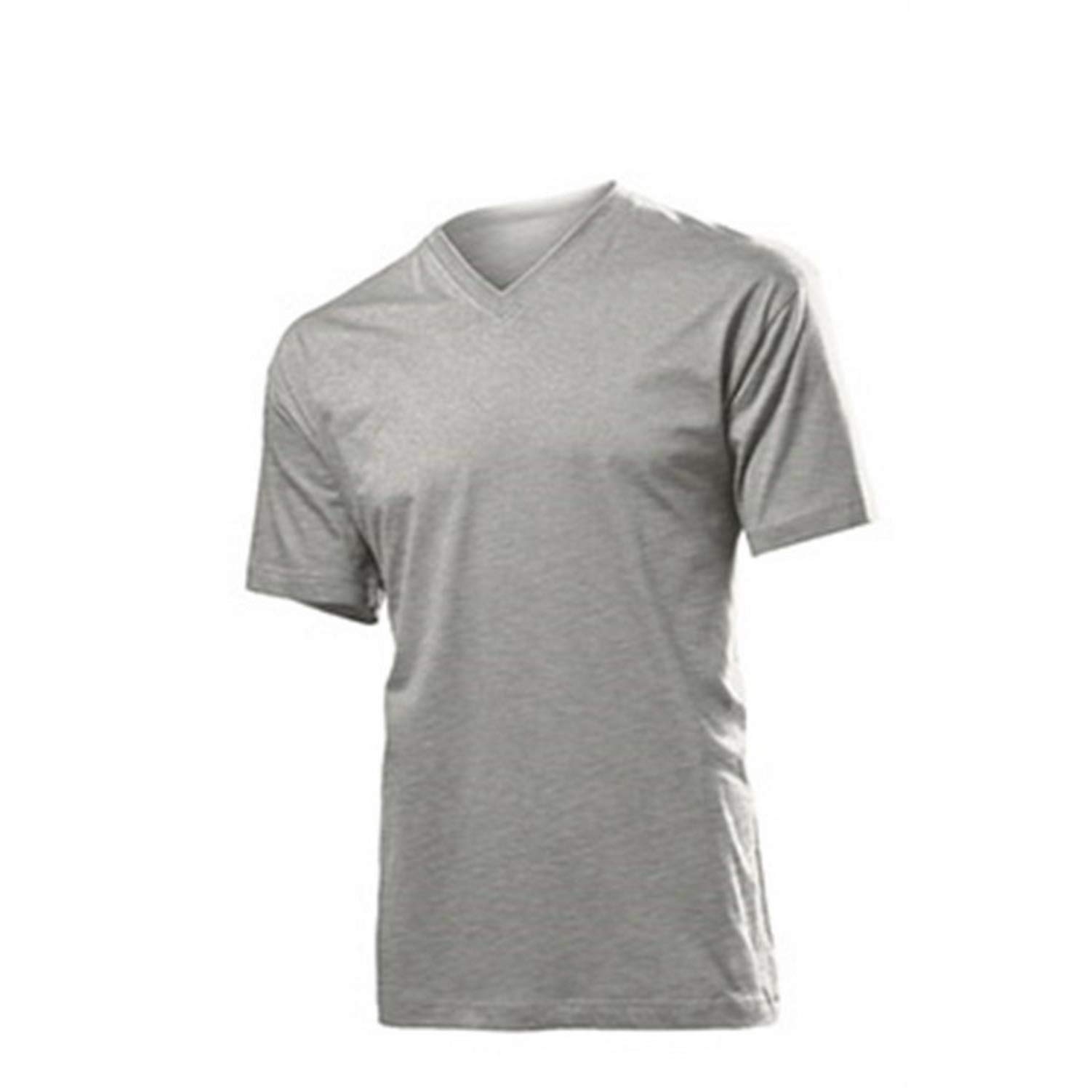 Stedman Apparel Men's Classic-T V-Neck/ST2300 Regular Fit Short Sleeve T-Shirt, Grey Heather, Small