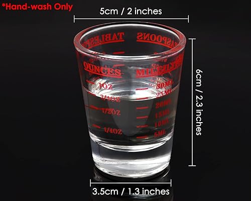 Miniatura 2 de DS. DISTINCTIVE STYLE Vasos de chupito, 2 piezas, vidrio pesado líquido de 1.0 fl oz, vidrio medidor, escala para líquido