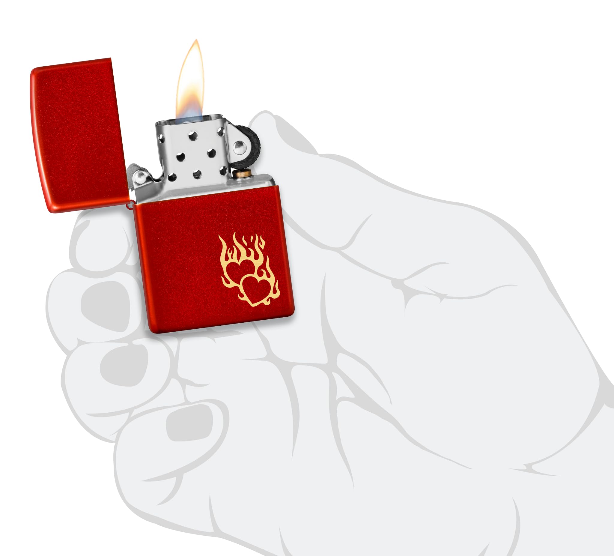 Amazon.com: Zippo Lighter: Engraved Flaming Hearts