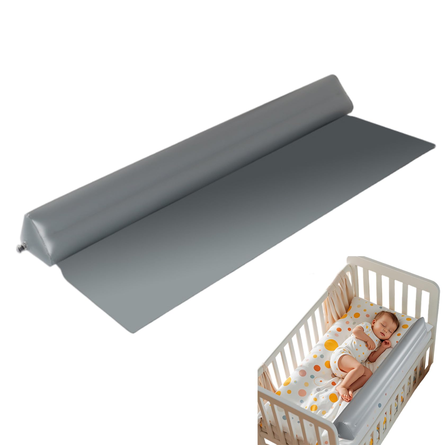 Rieles de cama inflables portátiles parachoques infantil antideslizante viaje 47" 1
