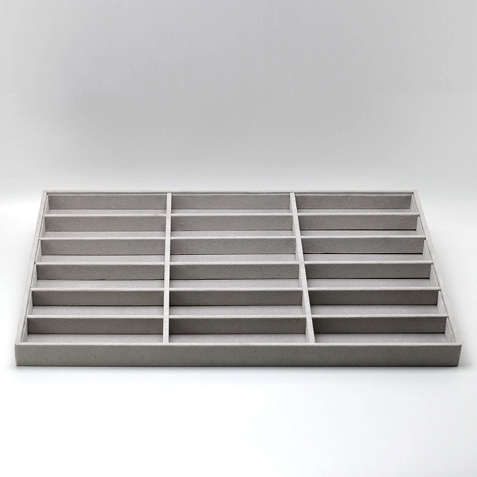Espositore per Occhiali da Sole 18 Slot Grande Grande Grigio Premium Quality Velvet Glasses Box Vassoio impilabile Pratica Fiera Trade Show Home Uso Gioielli Display Organizer Per Esposizione Commerci