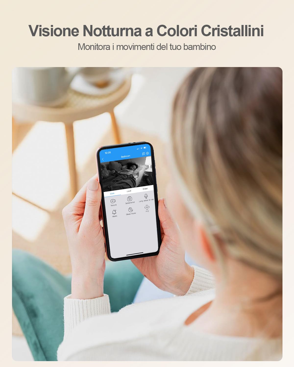 usogood Telecamera WiFi Interno 4MP, Videocamera Sorveglianza 360° per Bambini/Animali con Rilevamento e Tracciamento del Movimento, Sirena, 2.4G&5G WiFi, Visione Notturna, Audio Bidirezionale