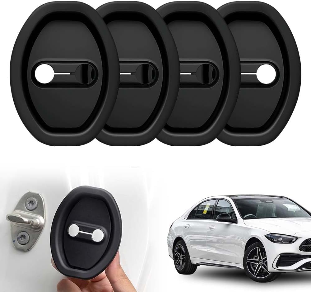 Woniyal 4Pcs Car Door Lock Protective Covers for Facelift 2024 VW ID.4 ID.5 GTX Pro ID.Buzz 2025 2026, Silicone Car Door Protector, Car Silicone Door Latch Protective Cover for Noise Reduction