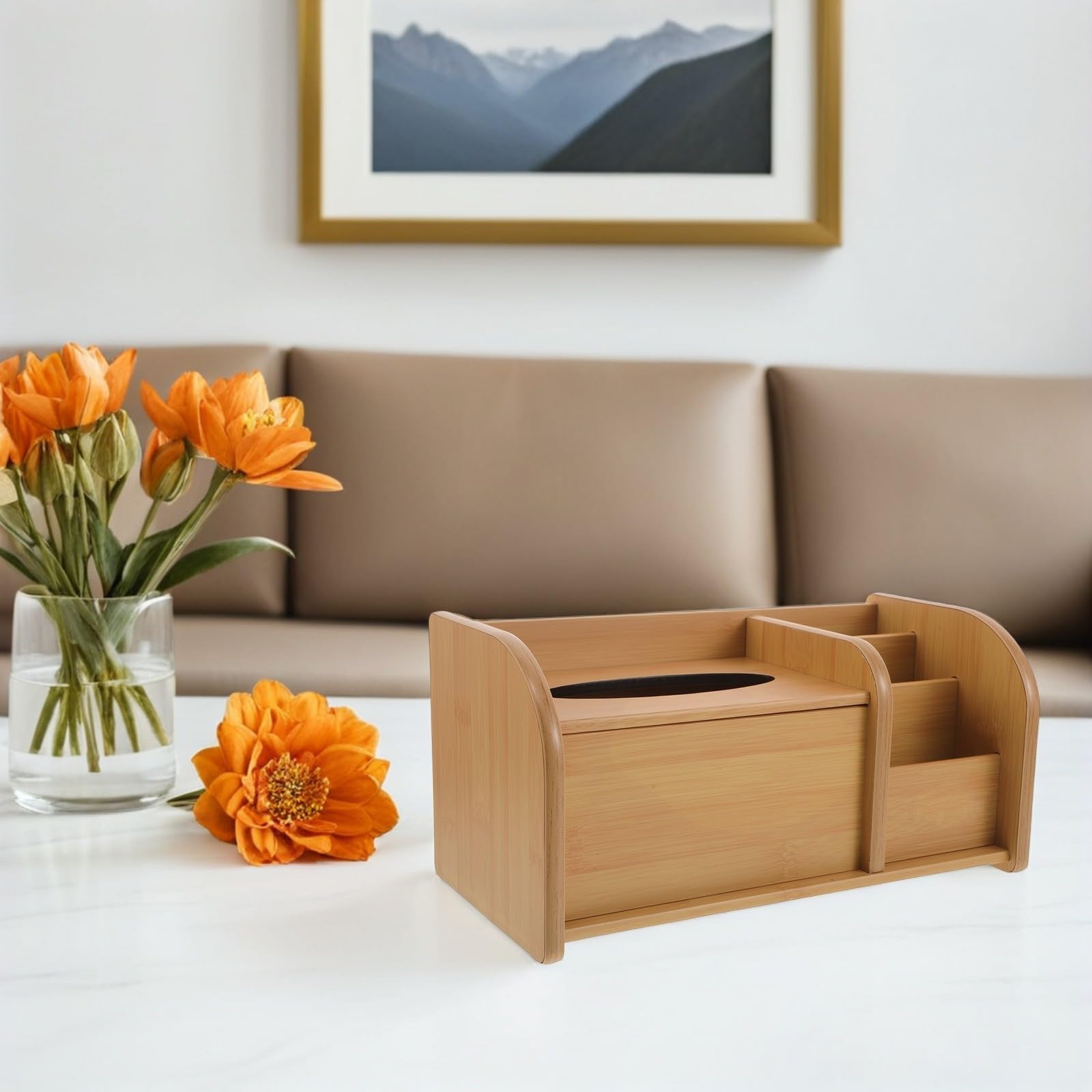PRETYZOOM Compartimentos Pequeños De Madera, Funda Para Teléfono, Pañuelos, Organizador Para Mando A Distancia, Pilas, Tocador Para Lápiz De Dormitorio Con Organizador De Café,