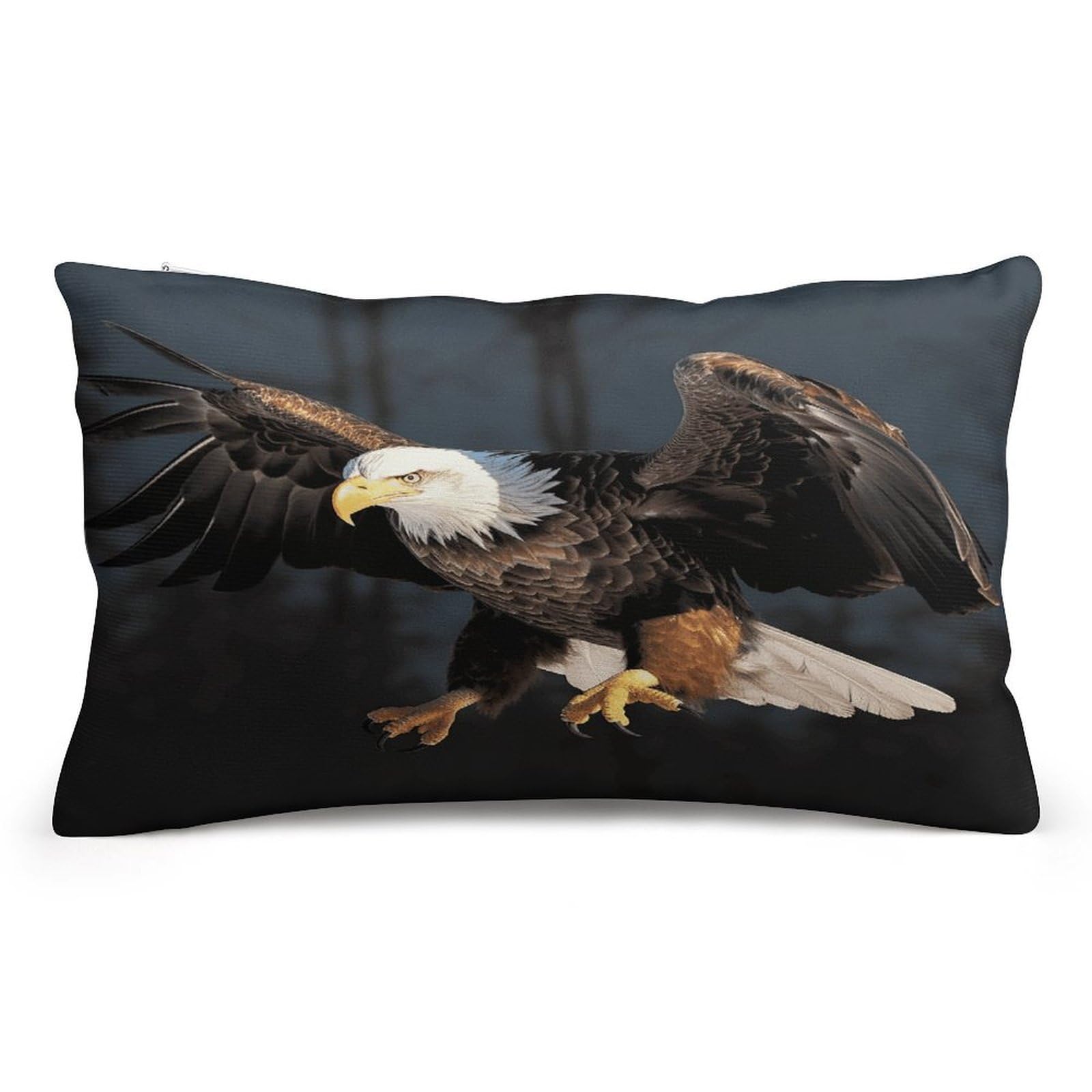 FekiLoot 3D Bald Eagle Pillowcases Super Soft Cozy Lumbar Decorative Throw Pillow Covers Plush Pillow Shams with Zipper Double-Sided Decorative Pillows Shells for All Seasons